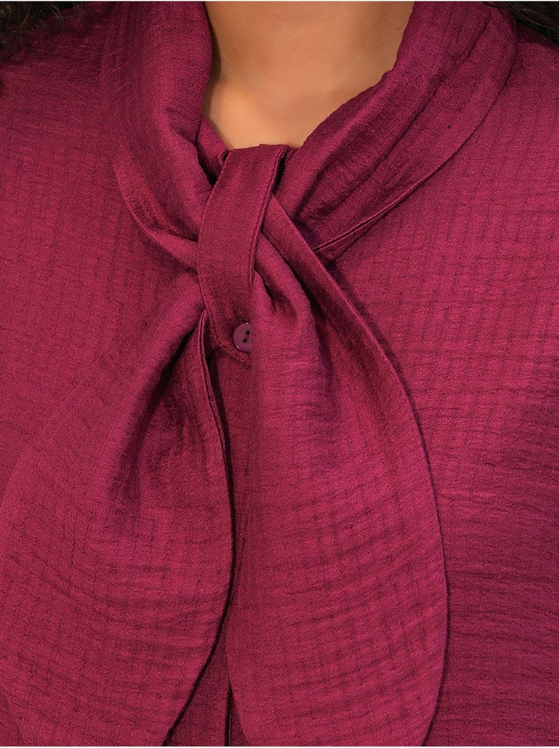 Ensemble chemise et pantalon large texturé bdart Magenta - Kiabi