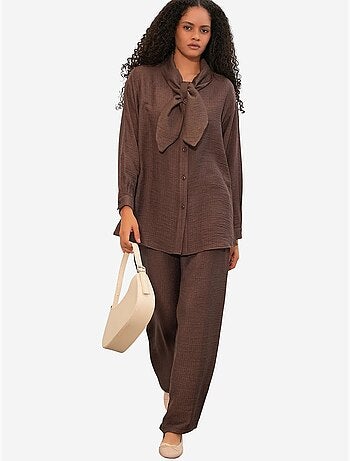 Bdart ensemble chemise et pantalon large texturé