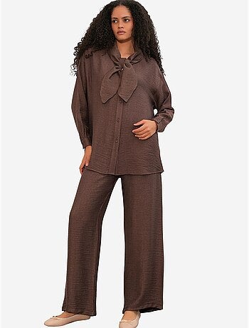 Bdart ensemble chemise et pantalon large texturé