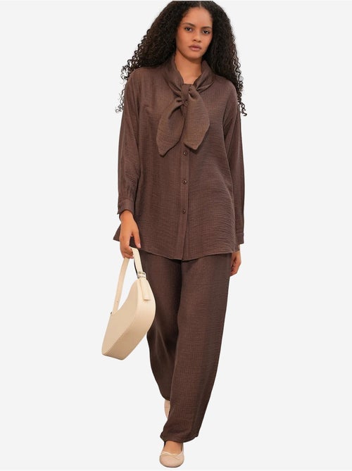 Ensemble chemise et pantalon large texturé bdart - Kiabi Ensemble chemise et pantalon large texturé bdart - Kiabi
