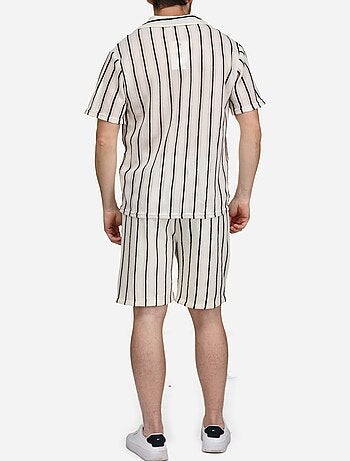 Ensemble chemise et short à rayures