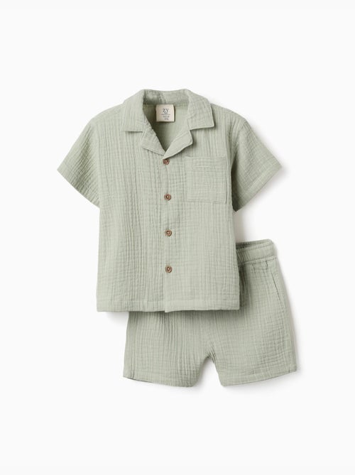 Ensemble chemise et short en coton - Kiabi Ensemble chemise et short en coton - Kiabi