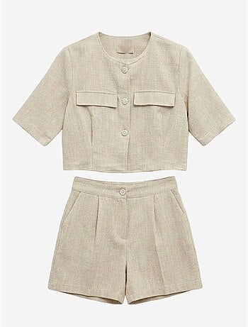 Ensemble chemise et short en popeline de coton my fashion