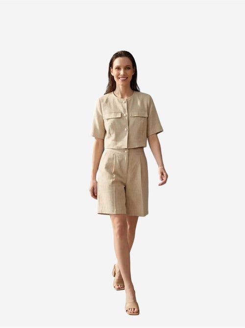 Ensemble chemise et short en popeline de coton my fashion - Kiabi Ensemble chemise et short en popeline de coton my fashion - Kiabi