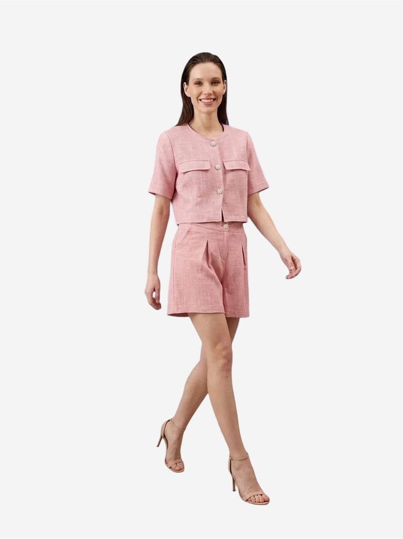 Ensemble chemise et short en popeline de coton my fashion Rose - Kiabi