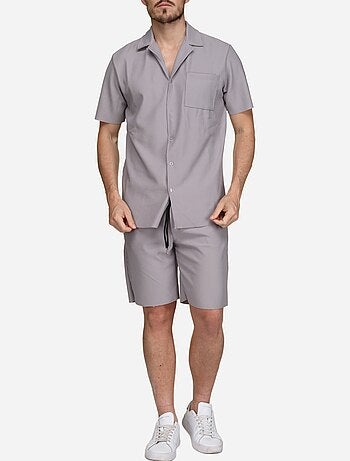 Ensemble chemise et short texturé - Frilivin