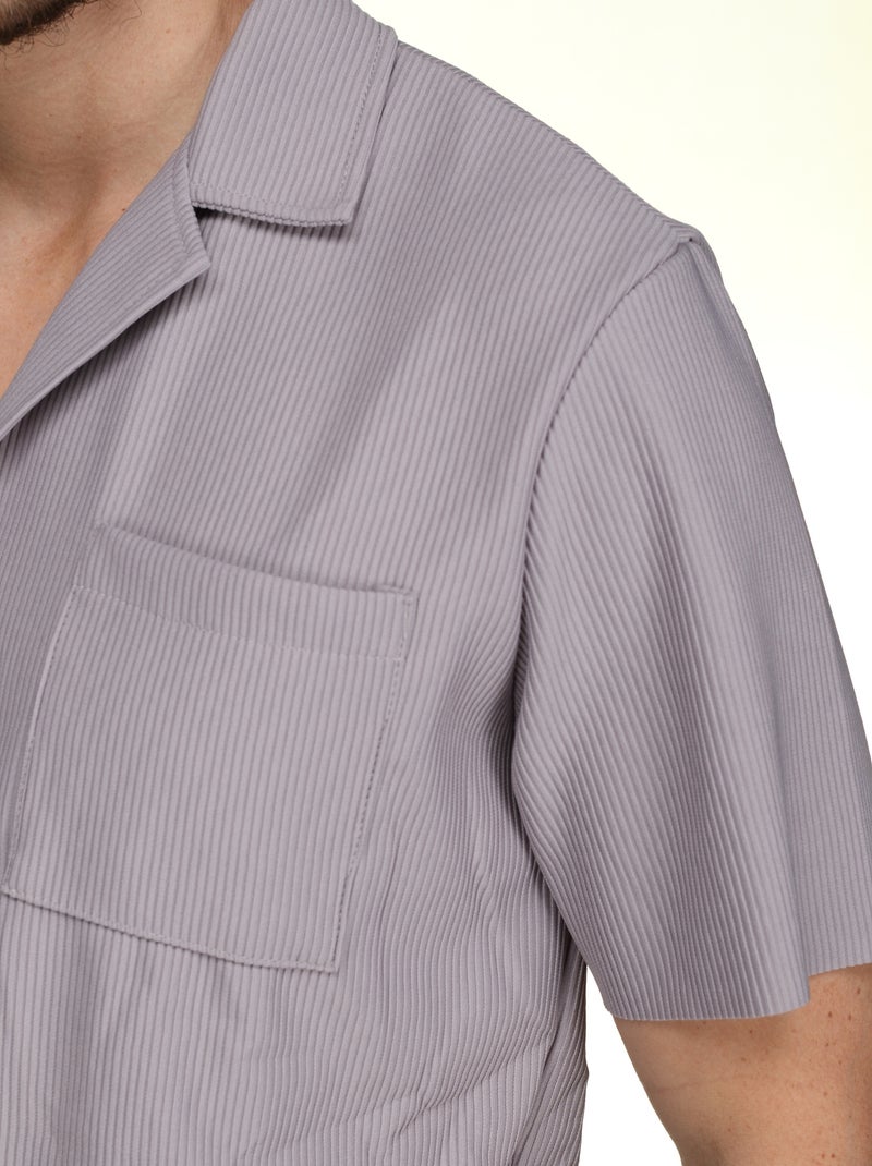 Ensemble chemise et short texturé - Frilivin Gris - Kiabi
