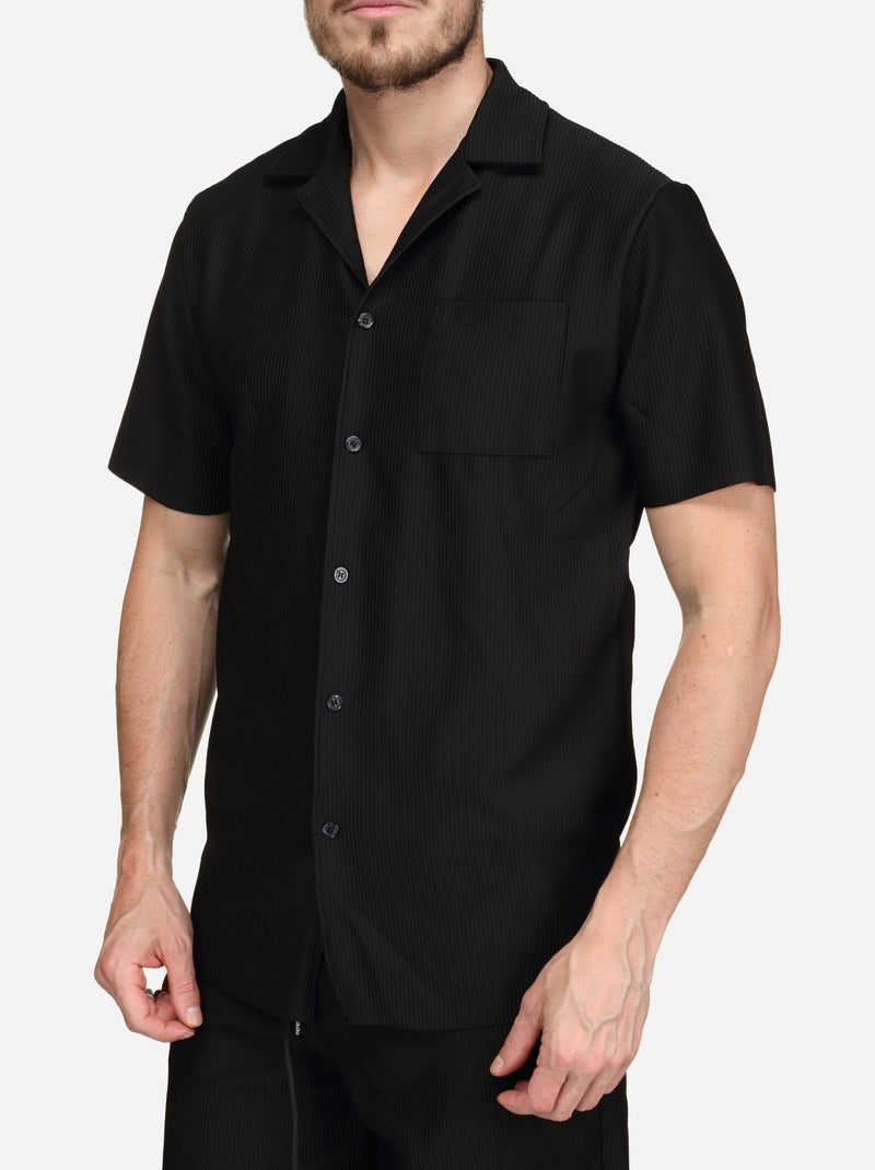 Ensemble chemise et short texturé - Frilivin Noir - Kiabi