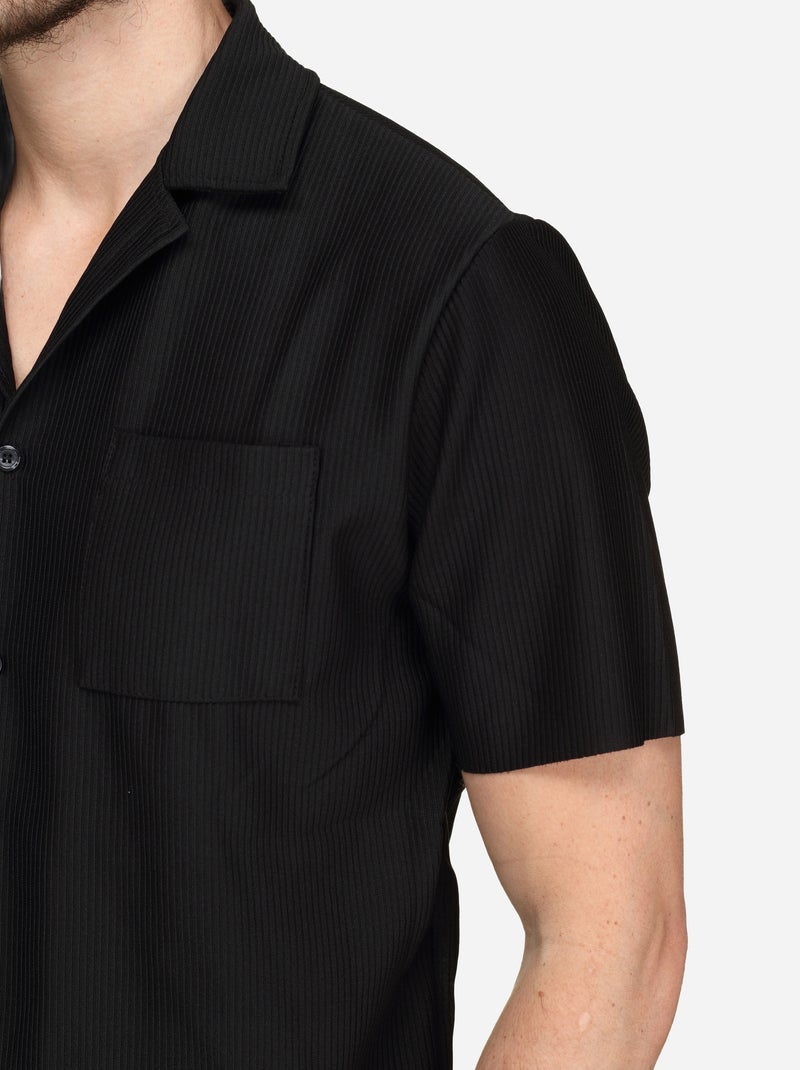 Ensemble chemise et short texturé - Frilivin Noir - Kiabi