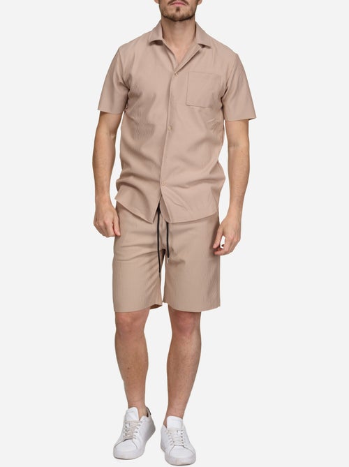 Ensemble chemise et short texturé - Kiabi