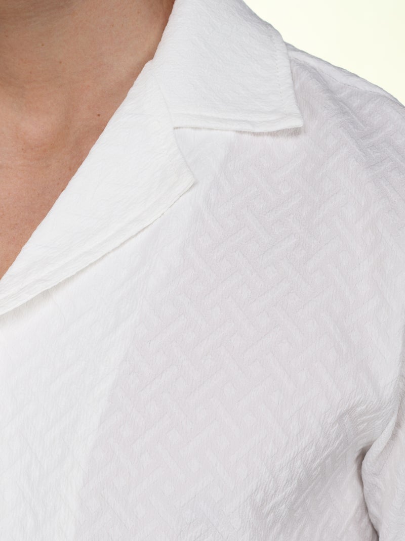 Ensemble chemise et short texturées - Frilivin Blanc - Kiabi