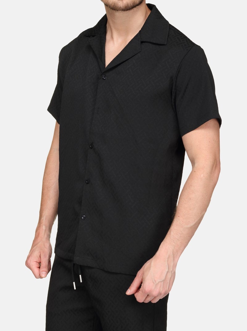 Ensemble chemise et short texturées - Frilivin Noir - Kiabi