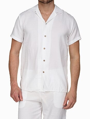 Ensemble chemise et short uni texturé - Frilivin
