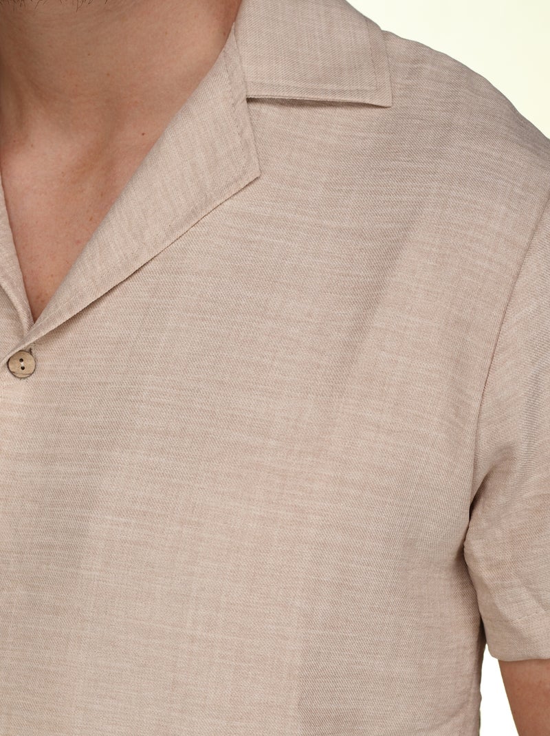 Ensemble chemise et short uni texturé - Frilivin Marron - Kiabi