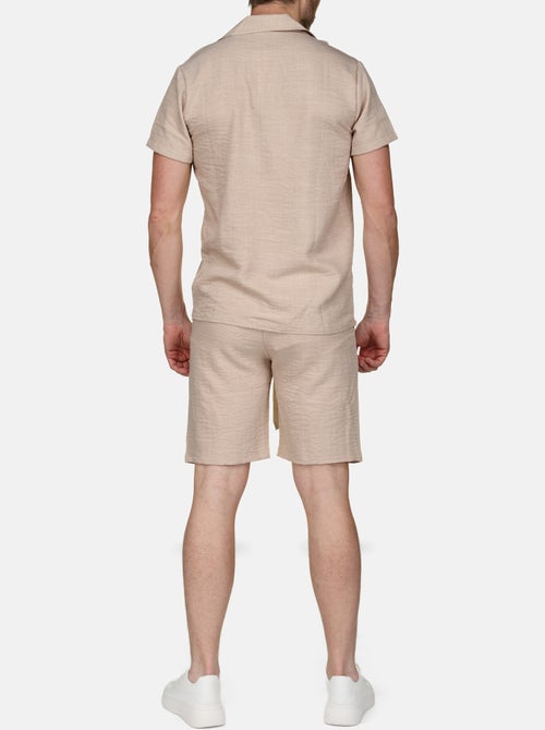 Ensemble chemise et short uni texturé - Frilivin - Kiabi