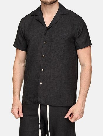 Ensemble chemise et short uni texturé - Frilivin