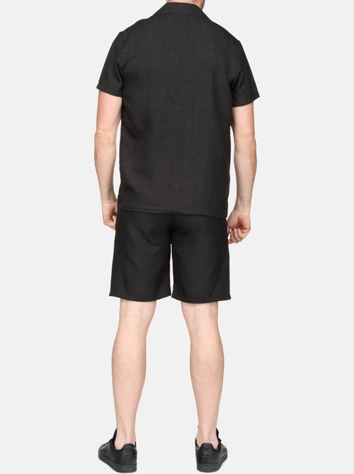 Ensemble chemise et short uni texturé - Frilivin - Kiabi