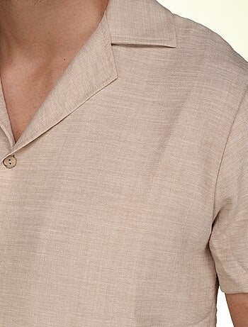 Ensemble chemise et short uni texturé