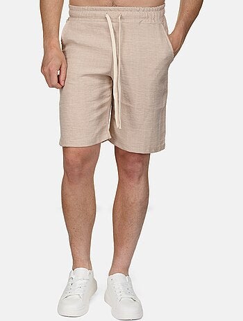 Ensemble chemise et short uni texturé
