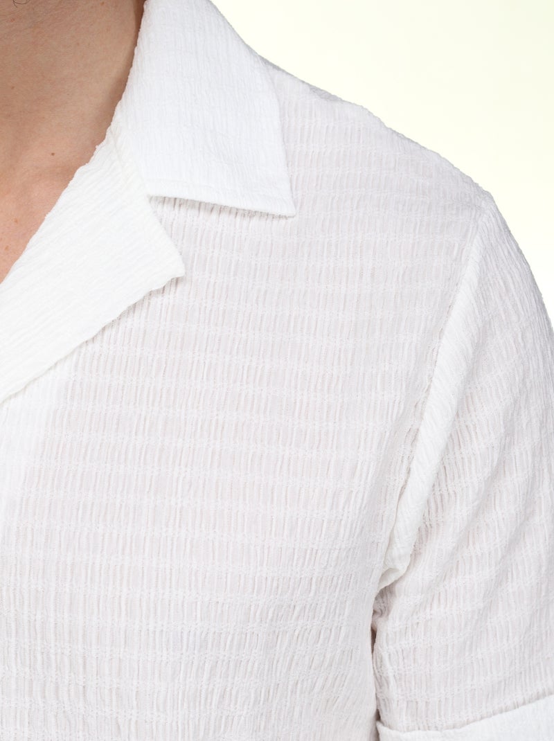 Ensemble chemise et short unis à motif - Frilivin Blanc - Kiabi