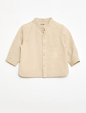 Ensemble chemise + pantalon en lin mélangé - 2 pièces