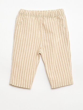 Ensemble chemise + pantalon en lin mélangé - 2 pièces