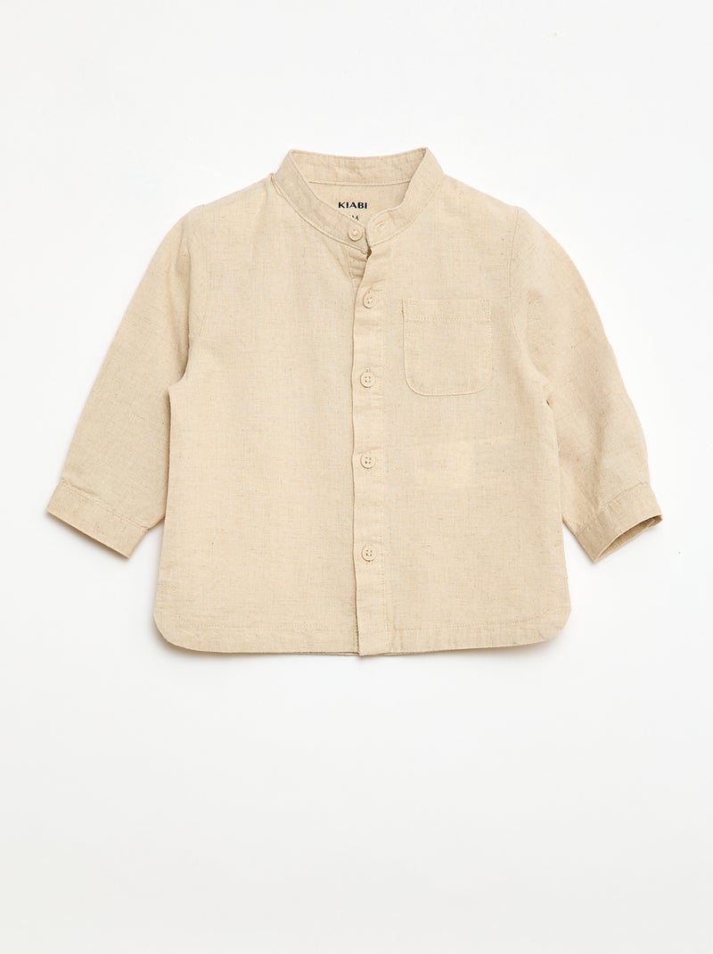 Ensemble chemise + pantalon en lin mélangé - 2 pièces Beige - Kiabi