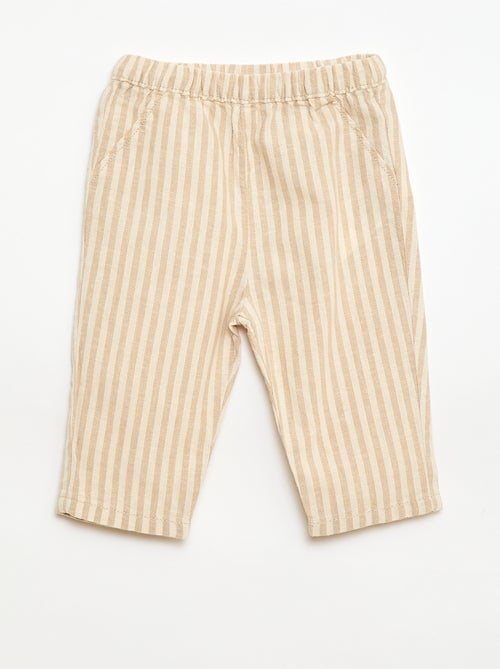 Ensemble chemise + pantalon en lin mélangé - 2 pièces - Kiabi