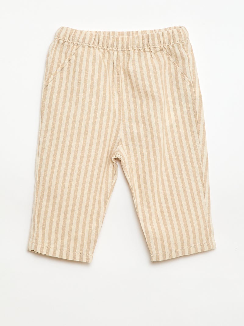 Ensemble chemise + pantalon en lin mélangé - 2 pièces Beige - Kiabi