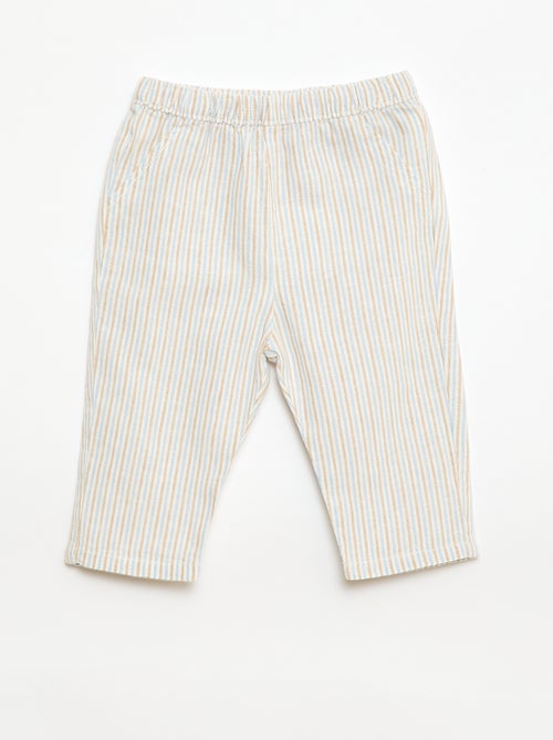 Ensemble chemise + pantalon en lin mélangé - 2 pièces - Kiabi