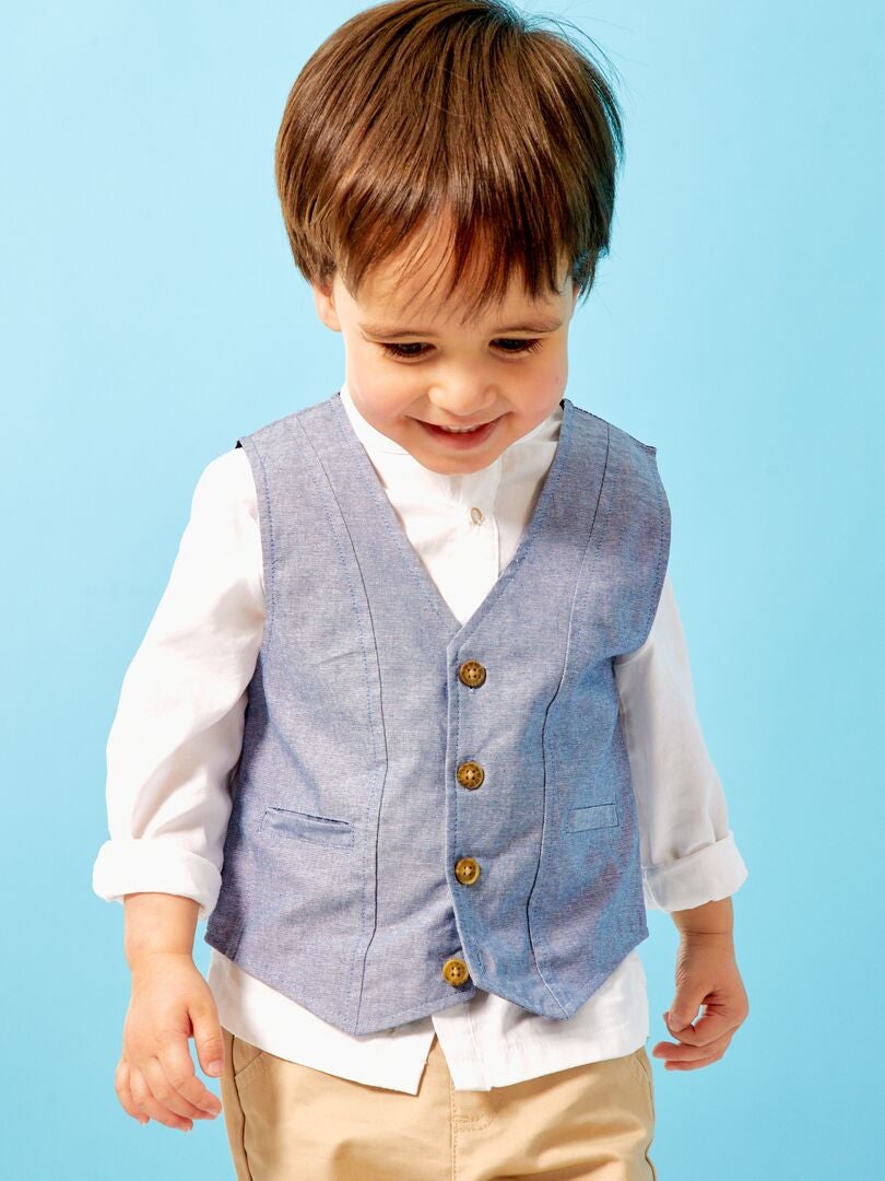 Smoking Bébé Garçon Mintgreen 4 Pièces - Tweed à Chevrons, Taille 1-4 Ans