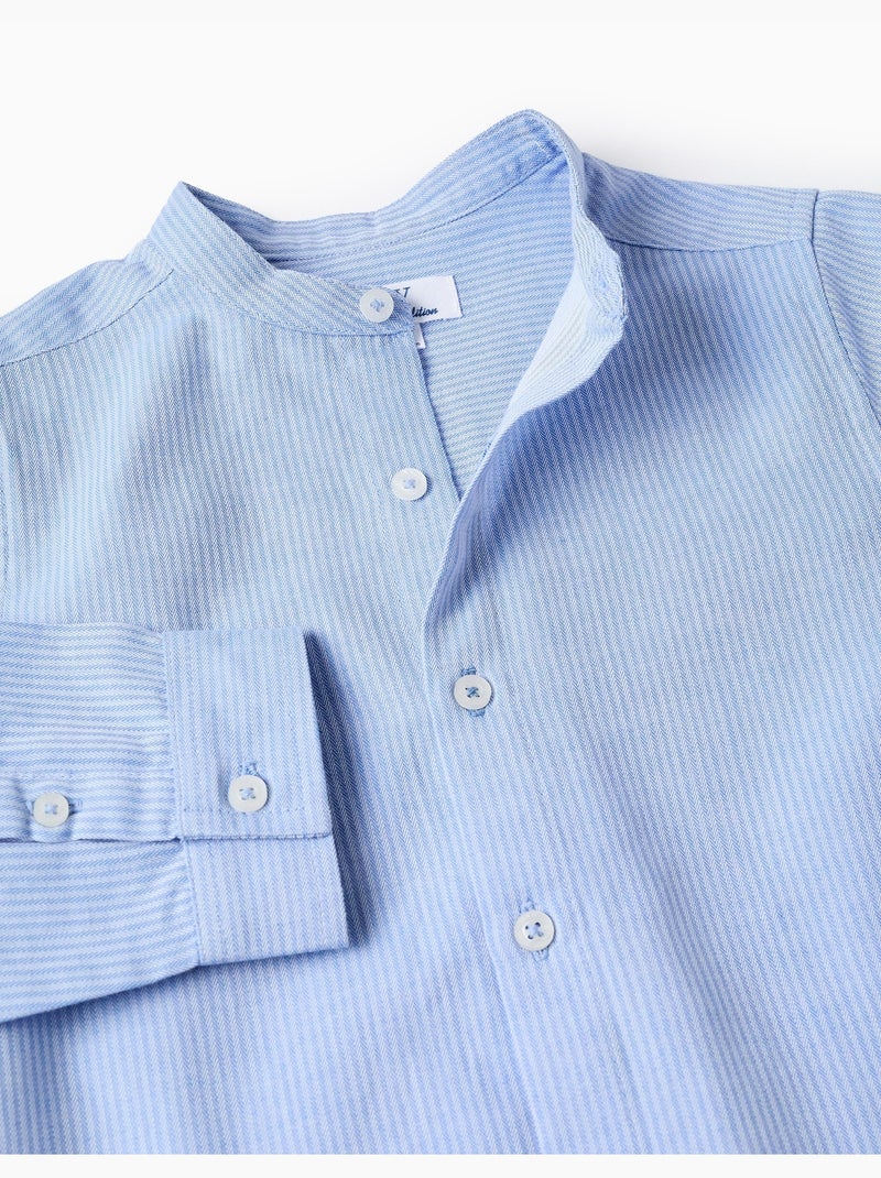 Ensemble chemise rayée à manches longues et short en coton Bleu Bleu - Kiabi