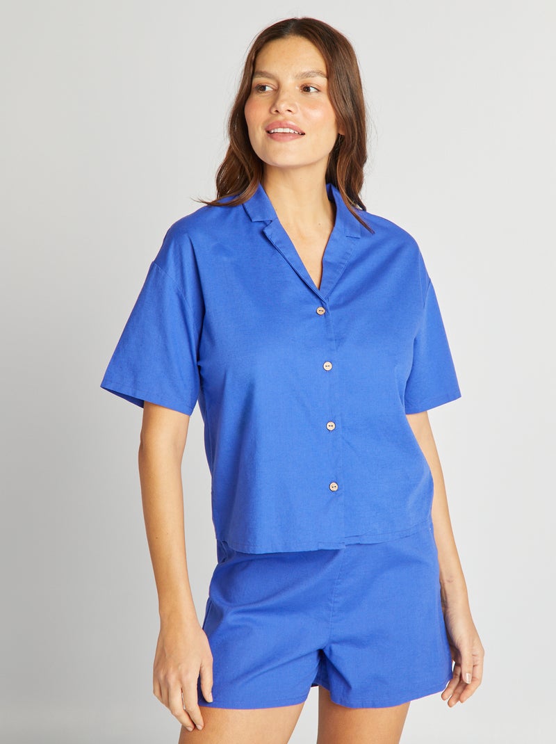 Ensemble chemise + short - 2 pièces Bleu - Kiabi