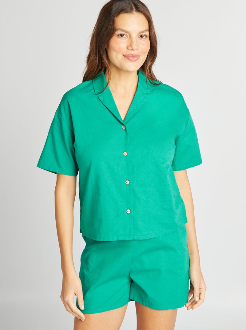 Ensemble chemise + short - 2 pièces Vert - Kiabi