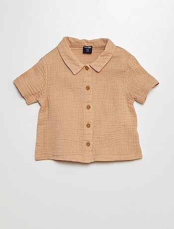 Ensemble chemise + short en gaze de coton - 2 pièces