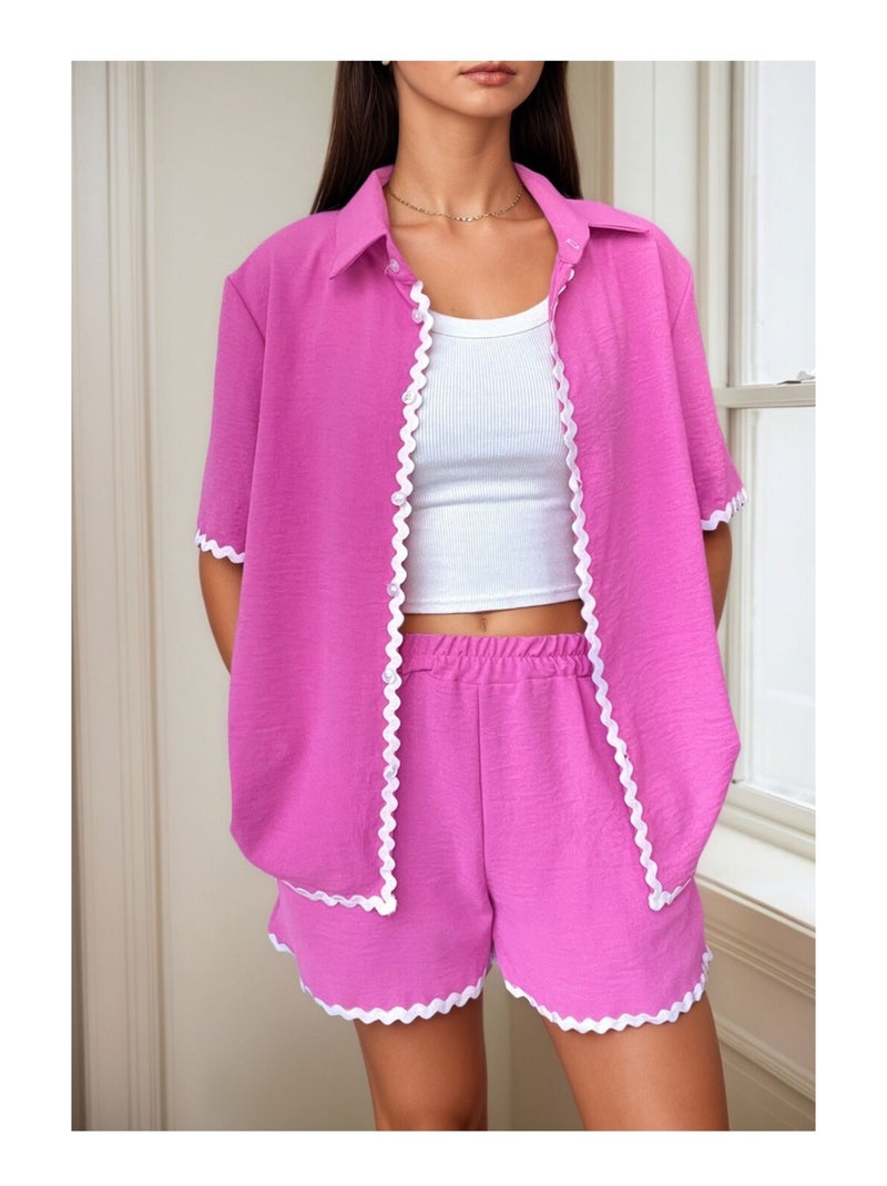 Ensemble Chemise Short Kebello Rose fushia - Kiabi