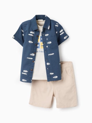 Ensemble Chemise + T-shirt + Short