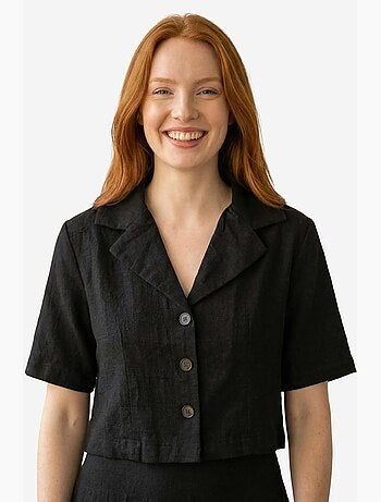 Ensemble chemise taille haute boutonnée à jambes larges my fashion