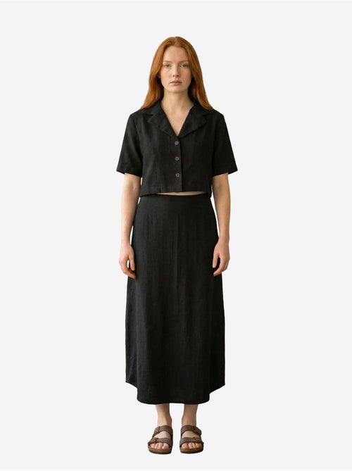 Ensemble chemise taille haute boutonnée à jambes larges my fashion - Kiabi Ensemble chemise taille haute boutonnée à jambes larges my fashion - Kiabi