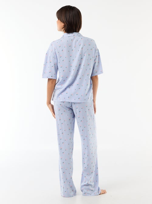 Ensemble chemisier de nuit rayé all-over - Kiabi