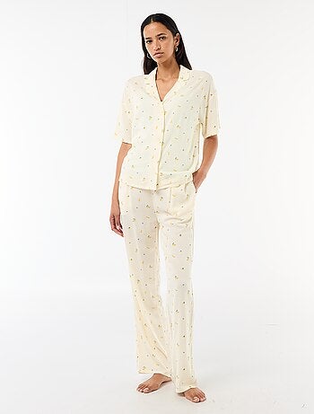 Ensemble chemisier de nuit rayé