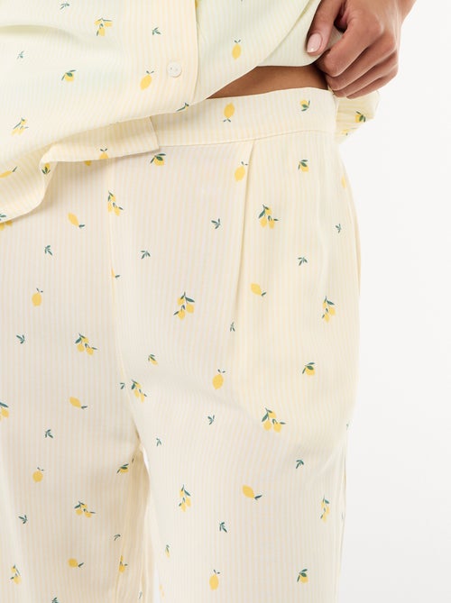 Ensemble chemisier de nuit rayé all-over - Kiabi