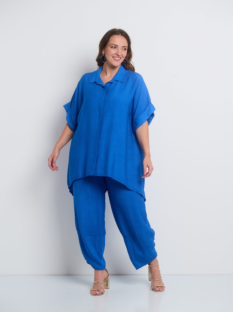 Ensemble chemisier et pantalon Bleu roi - Kiabi