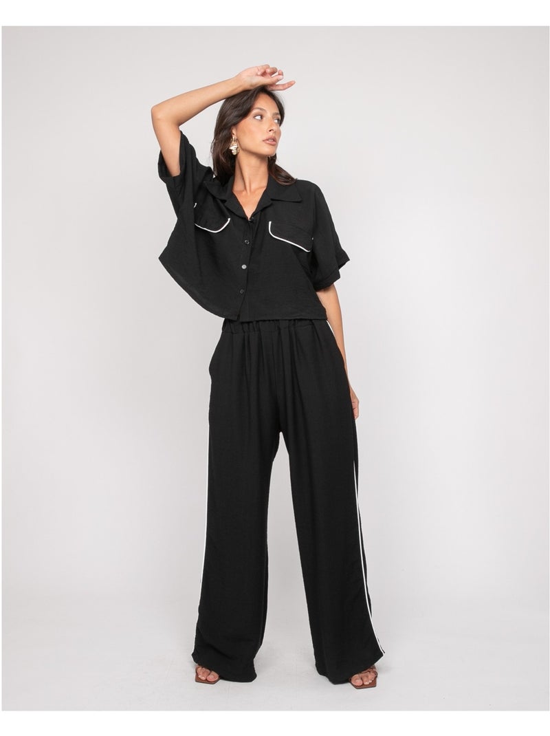 Ensemble chemisier et pantalon EPAVIA Noir - Kiabi