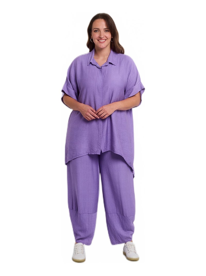 Ensemble chemisier et pantalon Violet - Kiabi