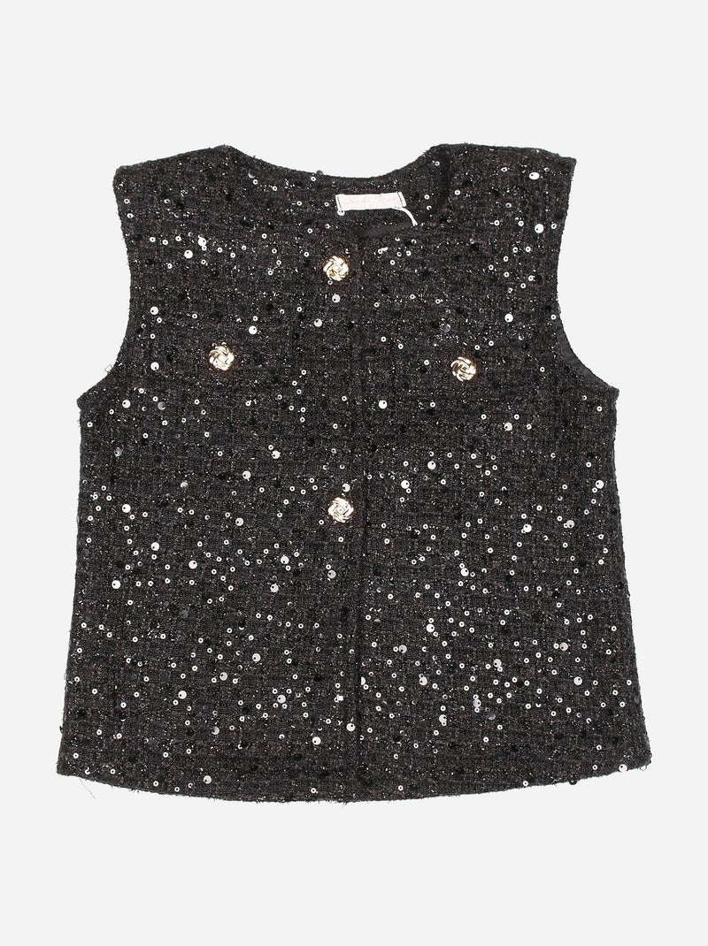 Ensemble chic ornée de paillettes - kids star Noir - Kiabi