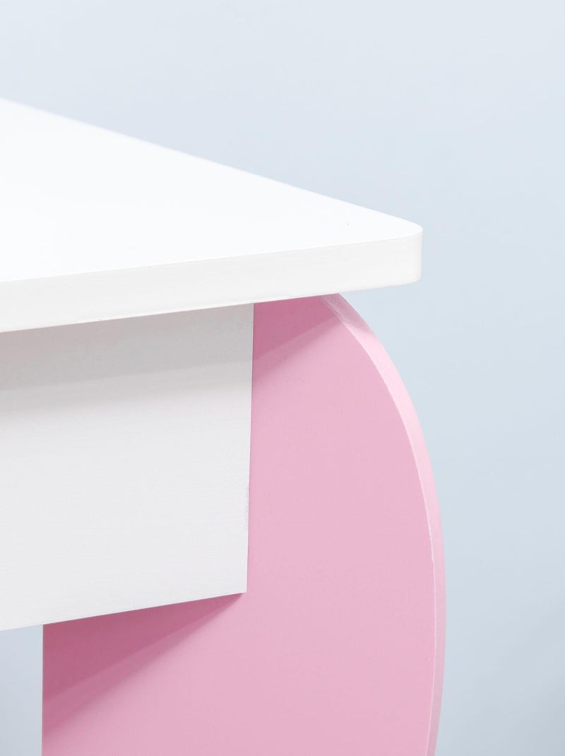 Ensemble coiffeuse tabouret enfant design girly motif cœur Rose - Kiabi