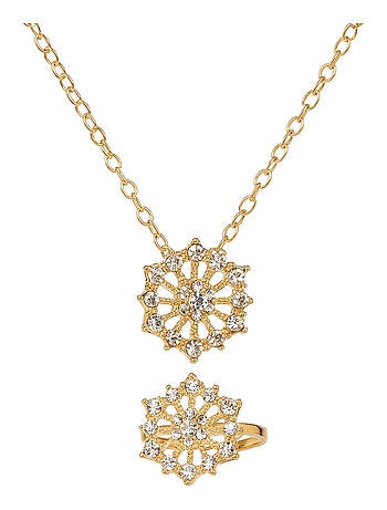 Ensemble collier et bague en strass Flocon Great Pretenders