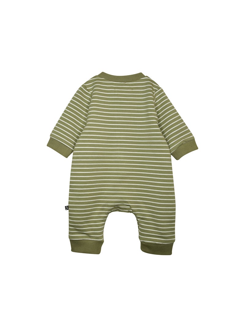 Ensemble combinaison longue bavoir en maille Paul Blanc Kaki - Kiabi