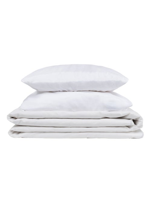 Ensemble comprenant housse de couette, drap housse et 2 taies d'oreiller | 100 % coton| Blanc - Kiabi